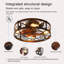 Ventilateurs de plafond en cage, ventilateur de plafond encastré de 20 pouces, petit ventilateur de plafond Farmhouse avec luminaire, ventilateur réversible pour chambre à coucher