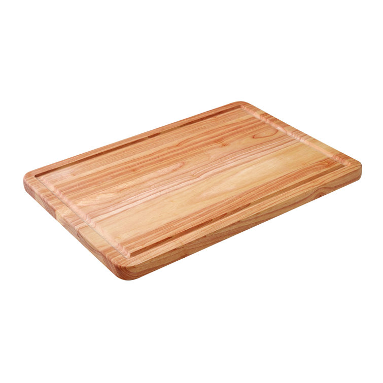 Kitchen Aid Classic Rubberwood Cutting Board with Perimeter Trench,  Reversible Chopping Board, 11-inch x 14-Inch, Natural