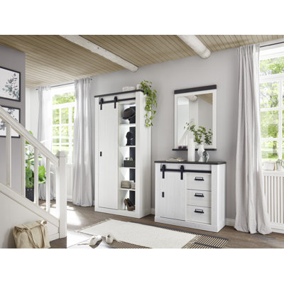 Jackeline Flat Wall Mirror with Shelves