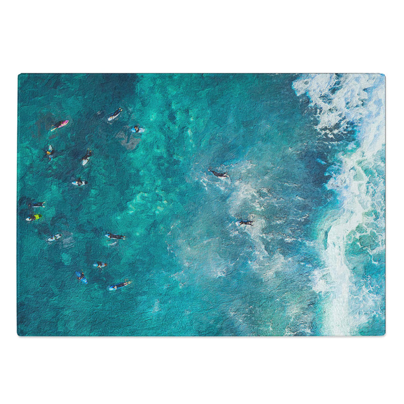 Tempered Glass Surfers in Australia Chopping Board, 28.5 cm W x 20 cm L