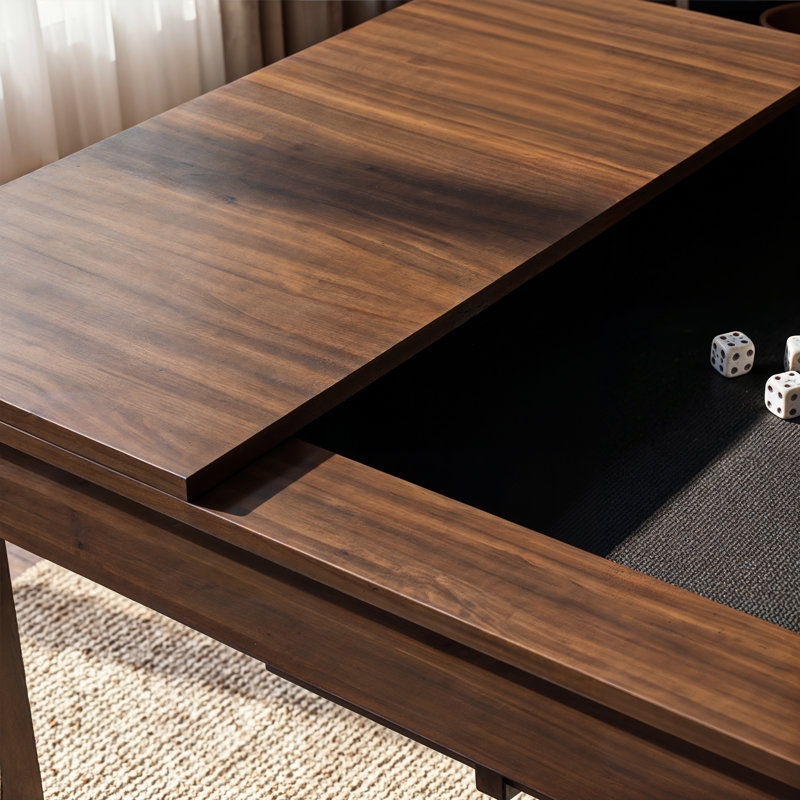 Convertible Gaming & Dining Table - 66"X36"X29.5" Multi-Purpose Desk With Felt-Lined Play Surface
