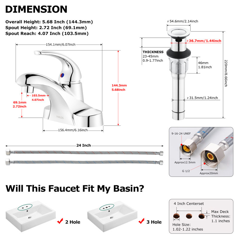 Single-handle Bathroom Faucet with Drain Assembly