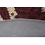 Tapis rond en laine touffeté à la main beige / rouge