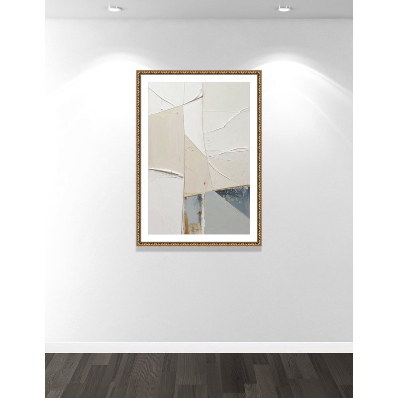 «Plastering II» par Alonza Saunders, 34.5'' W x 48.5'' H, Imprimé mat, Perles de feuilles dorées