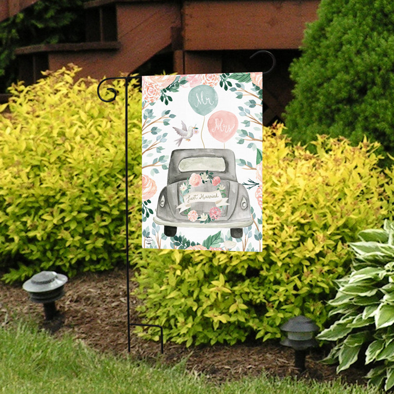 Just Married Garden Flag