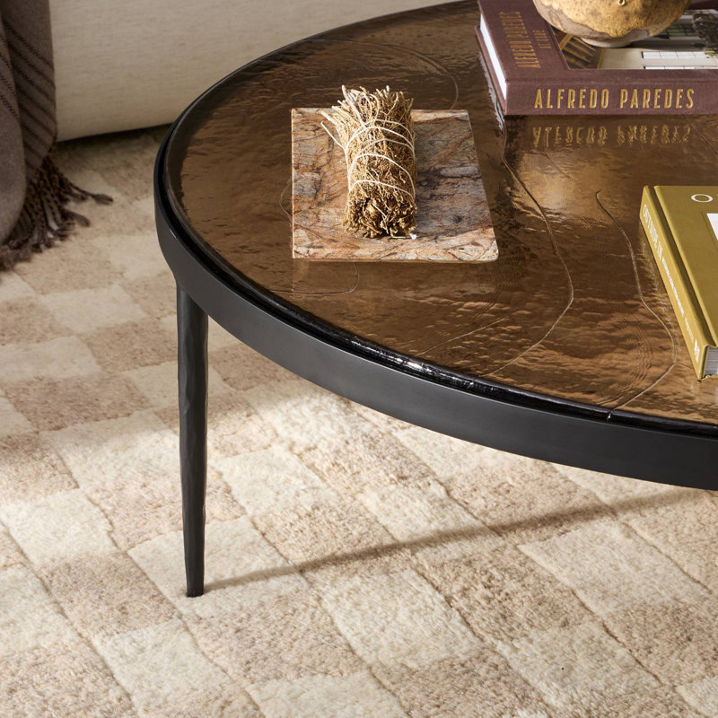 Yoko Glass Coffee Table, Smoked Brown Cast Glass