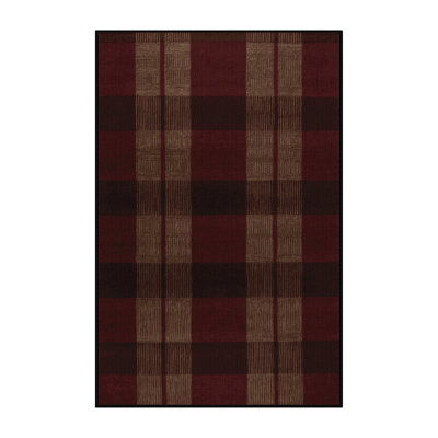 Machine Washable Botanical Brown Area Rug