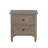 2-Drawer Nightstand With Round Bronze Pull Knobs, Wire-Brushed Warm Gray