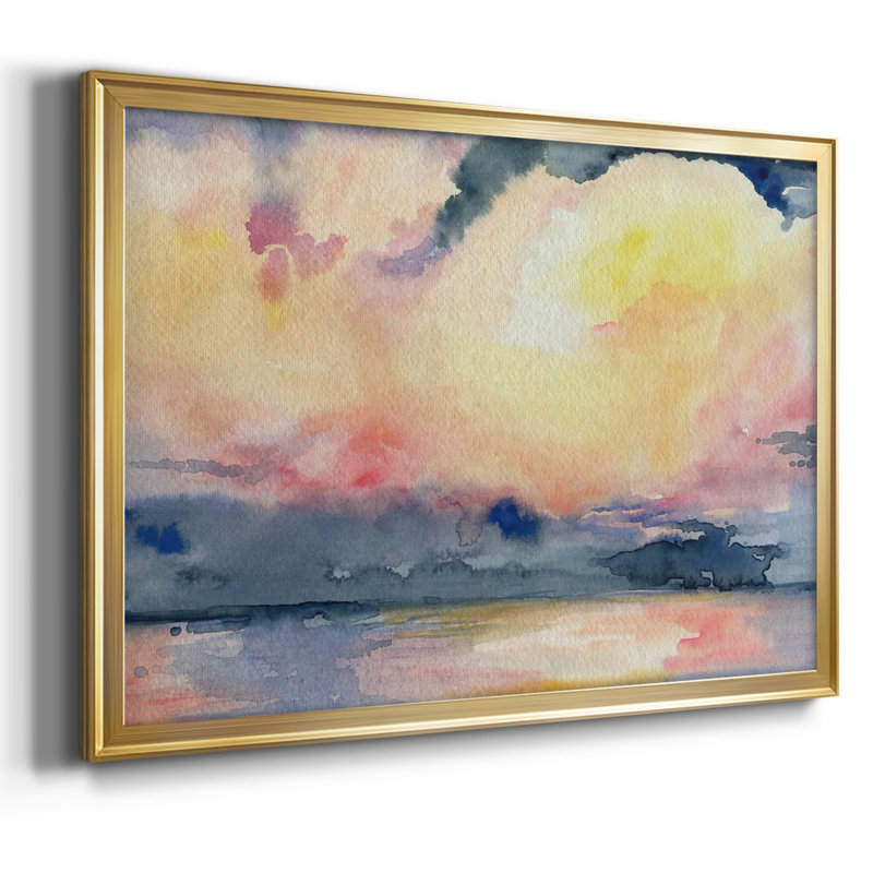 Toile tendue avec cadre Prism Seascape III, Or, H 18 po x l 26 po x P 1,5 po
