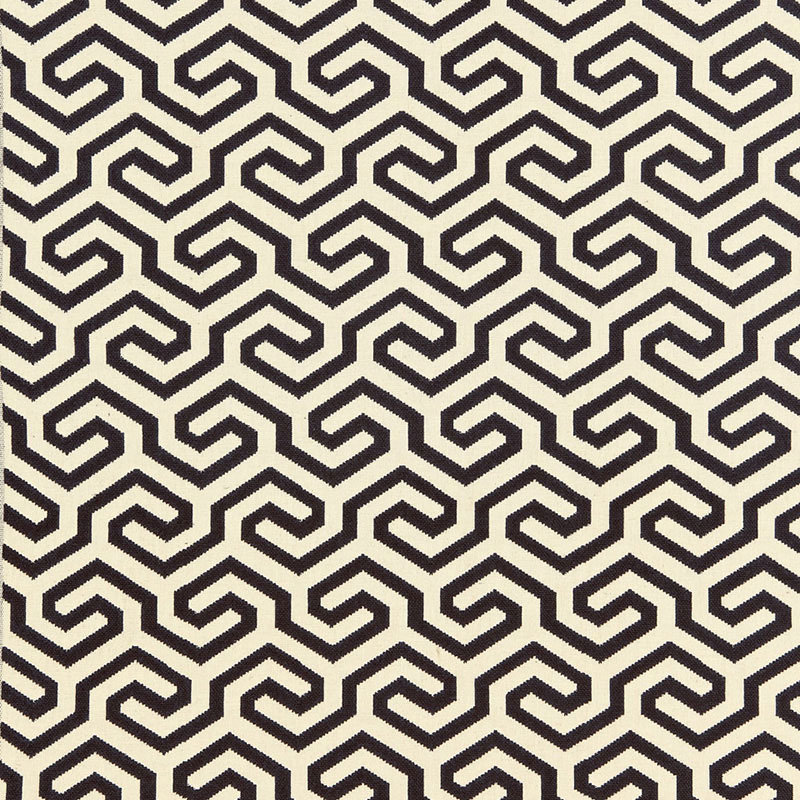 Ming Fret Fabric, Black/Gray