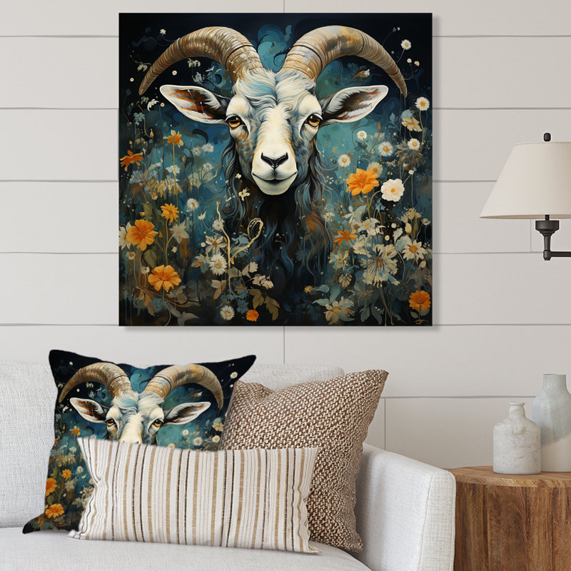 Art mural en métal bleu et jaune, H 16 po x l 16 po