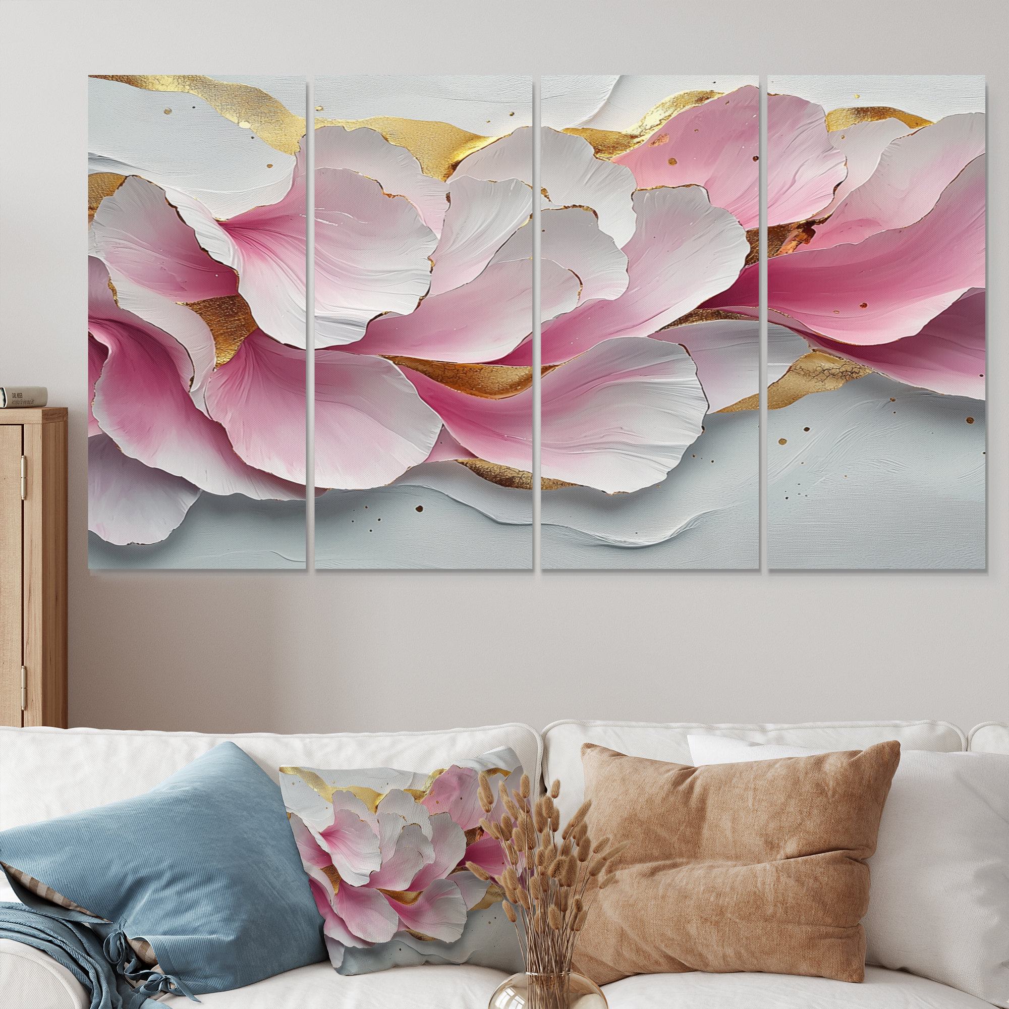 Lark Manor™ Pink Elegant Veins Of Flower Petals IV - Flowers Wall Art ...