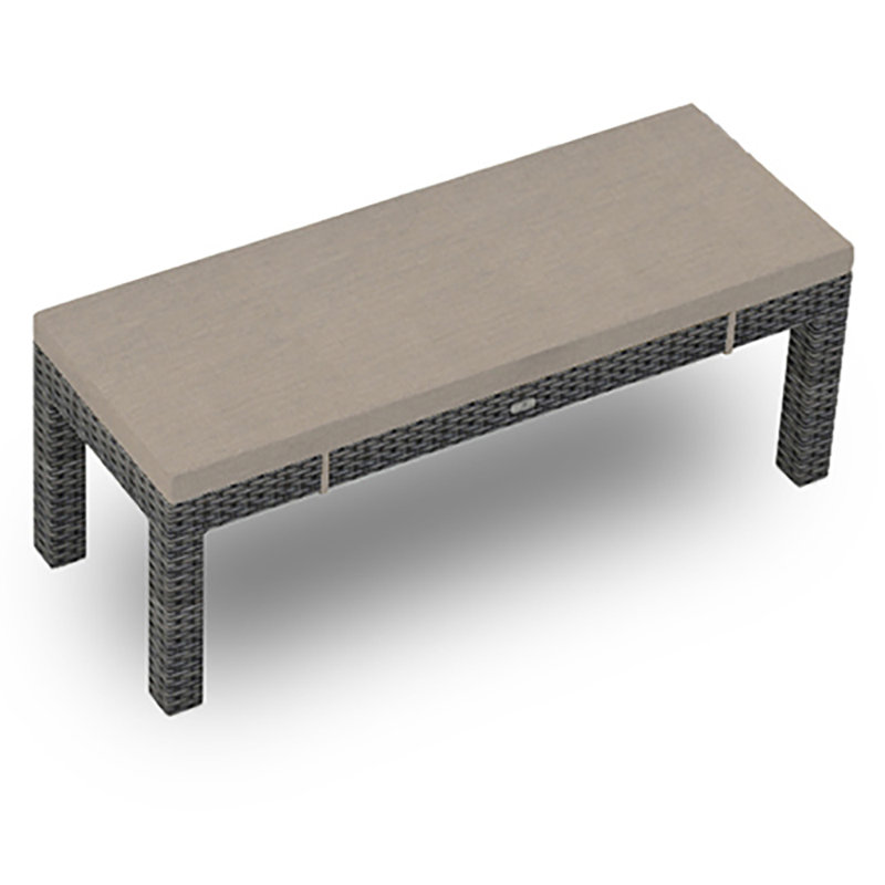 District Outdoor Dining Bench, Canvas Charcoal Sunbrella® Canvas