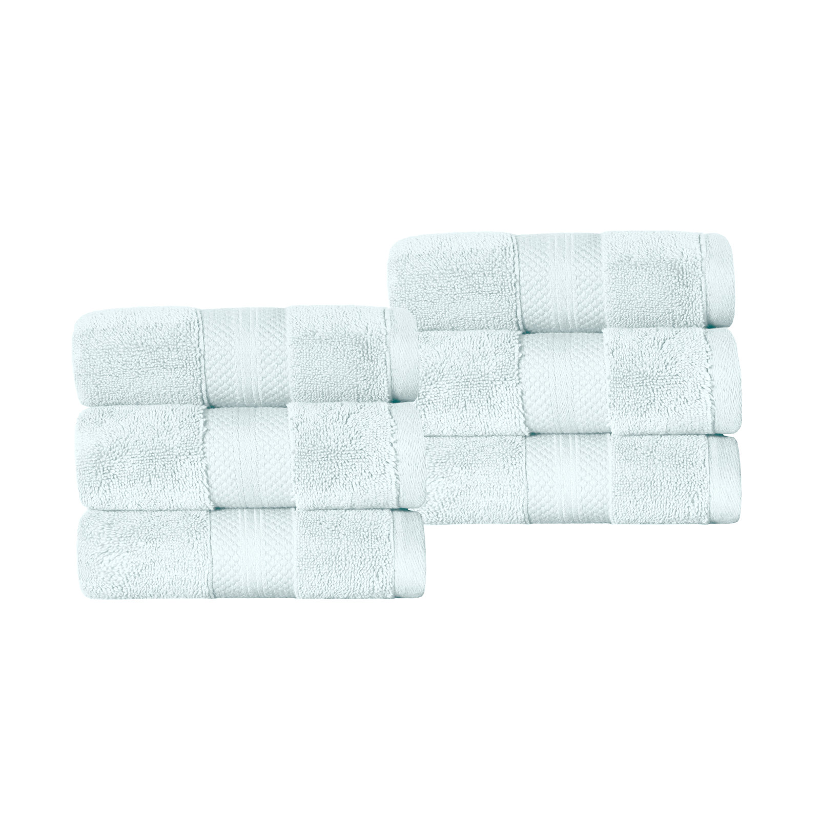 Finnian Ultra-Plush Heavyweight, 100% Turkish Towel Collection, Dusty Aqua, Hand Towels - 6 Pack