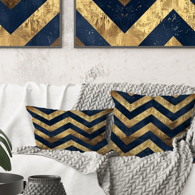 Coussin décoratif Chevron Dreams II - Glam, H 18 po x H 18 po