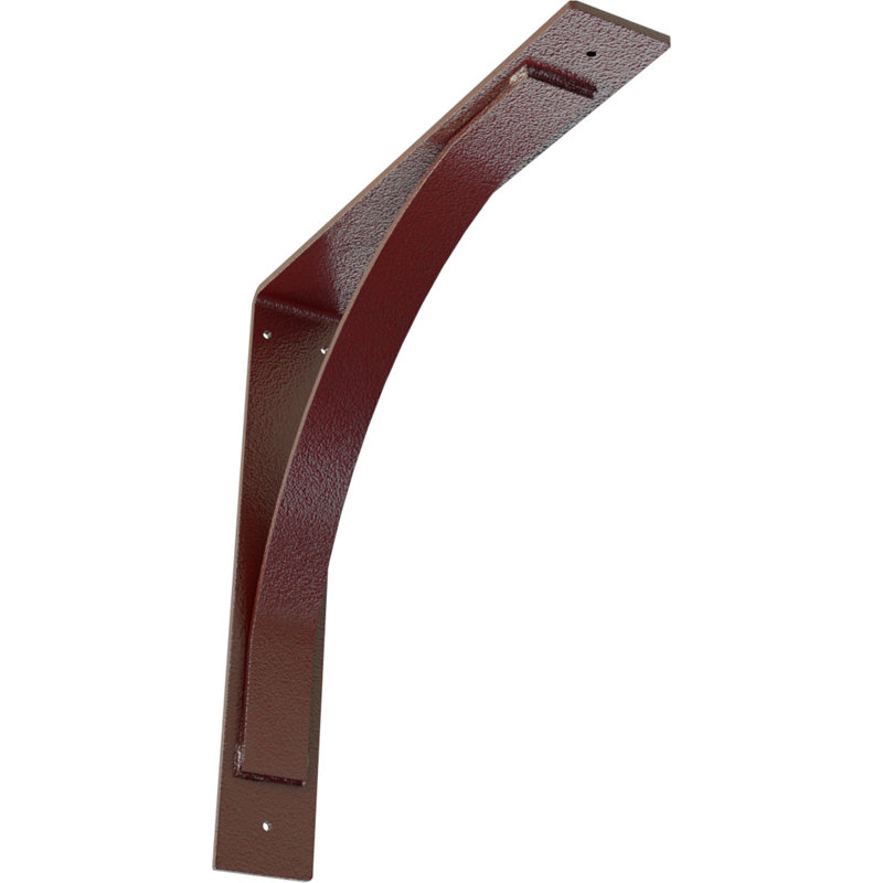 Support en acier Morris, Rouge vif martelé, H 18 po x l 3 po x P 18 po