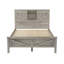 Lit plateforme double rustique avec portes coulissantes doubles et station de charge, bois gris antique, 10 supports, pas de sommier gris requis-625638798-625638797