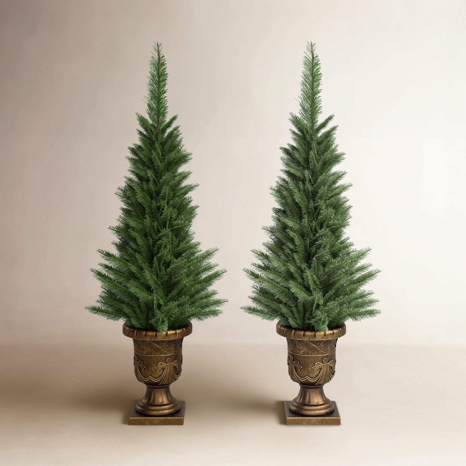 Hadijatou Lighted Artificial Pine Christmas Tree, 3.5'