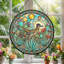 Panneau de vitrail Desert Bird, H 12 po-674739239