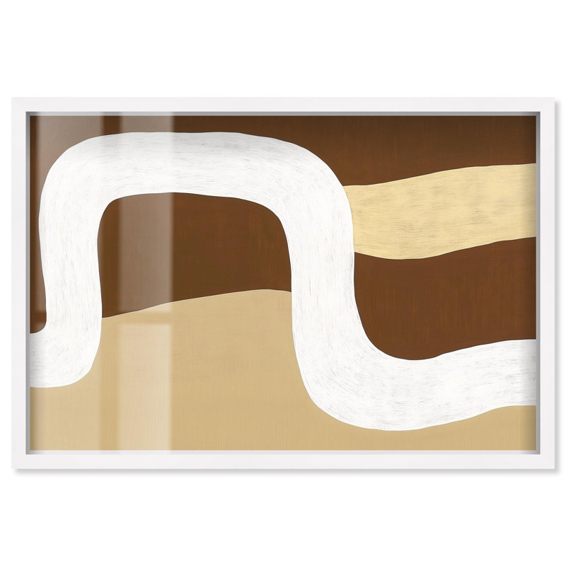 Art mural bohème Minimal Wavy II, H 25 po x l 37 po, Blanc