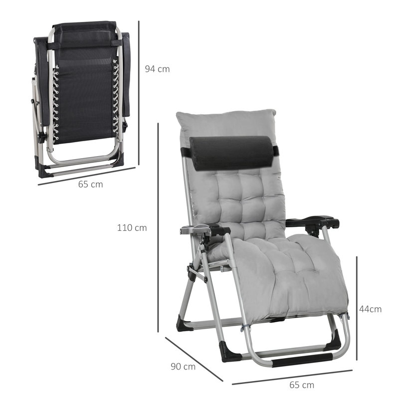 Cacie 65cm Long Reclining Zero Gravity