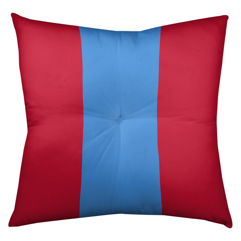  Coussin de sol touffeté, 26 po x 26 po, Rouge / Bleu
