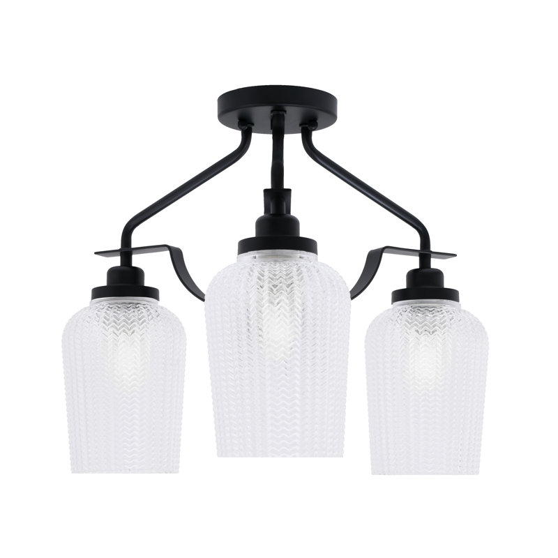 Plafonnier semi-encastré 3 lumières Odyssey, Noir mat