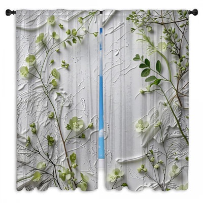 Rideaux de verdure à motif floral obscurcissant et obscurcissant - 2 panneaux
