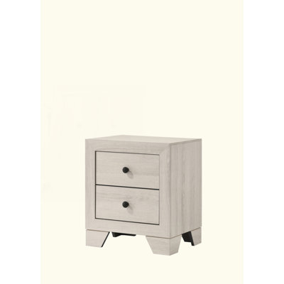 1Pc Rustic Two Drawers Storage Nightstand Wooden Bedroom Furniture