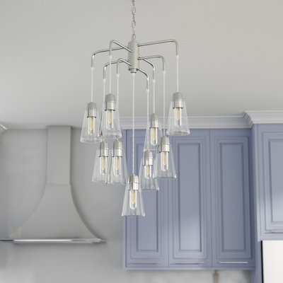 Lustre linéaire moderne Spoutnik 9 lumières Irina