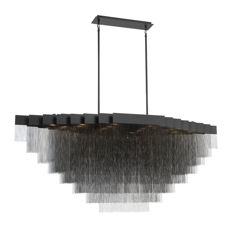 Lustre tambour unique à 28 lumières DEL, Noir mat