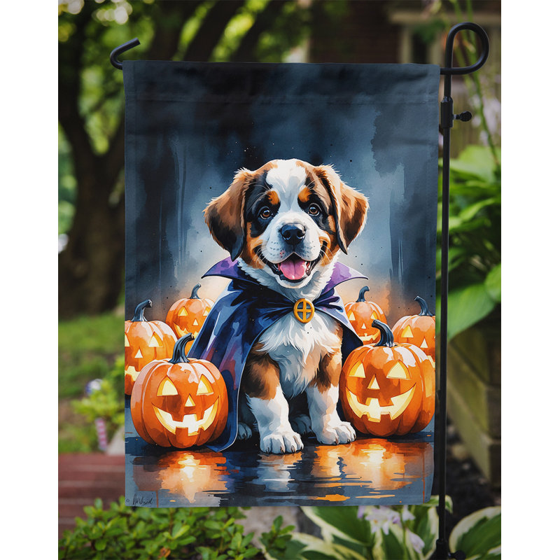 Drapeau de jardin chiot Halloween, Saint-Bernard