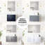 Meuble-lavabo bleu marine - 24 po X 22 po, comptoir en quartz, miroir, comptoir de salle de bain à compartiment spacieux, tiroir à fermeture en douceur inclus