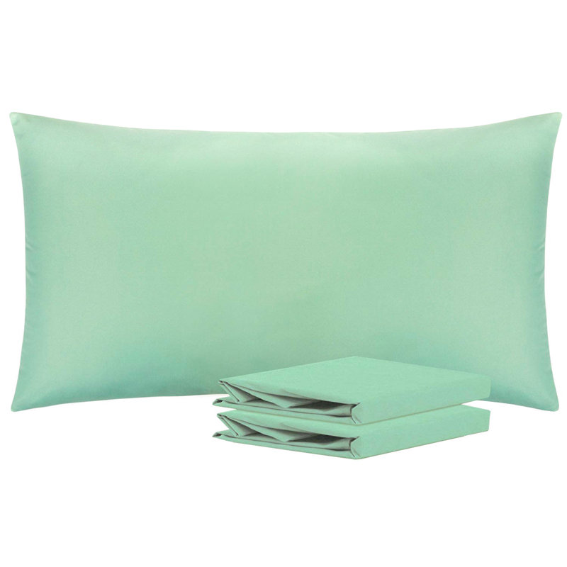 Taies d'oreiller de lit, 1800 taies d'oreiller en microfibre brossée avec fermeture à enveloppe - NTBAY, Bleu-vert