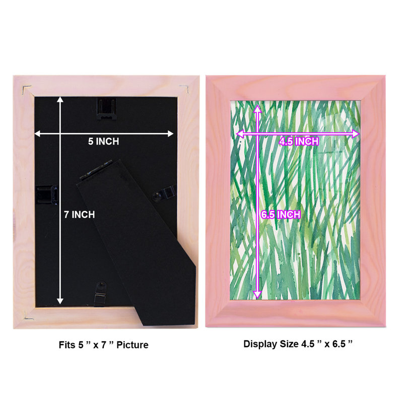Just Grass I - imprimé, H 8 po x l 6 po x P 1 po, Papier avec cadre rose