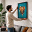 Elephant In Turquoise Modern - Print-1239312021-1239312027