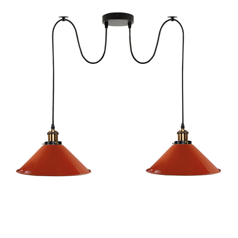Lofton 2 - Light Gold Cluster Pendant, Orange