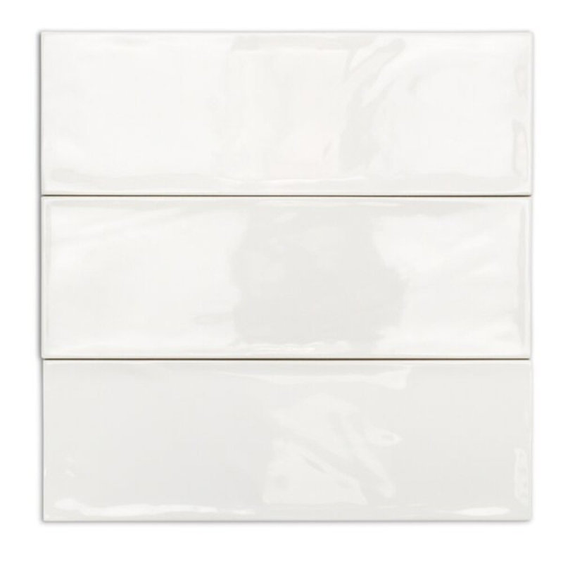 Santa Monica 4x12 Polished Ceramic Subway Tile, White