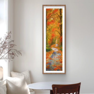 Autumn Trail - Contemporary Orange Framed Matted Print Decor