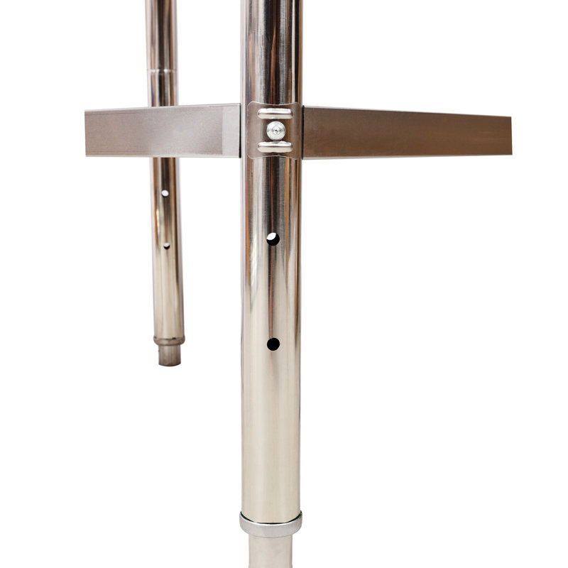 Poste de travail 35-1 / 2 po en acier inoxydable avec tablette supérieure de 330 lb, tablette inférieure de 110 lb, rouille - pour table de cuisine 30 x 24, charge de 440 lb, surface de travail