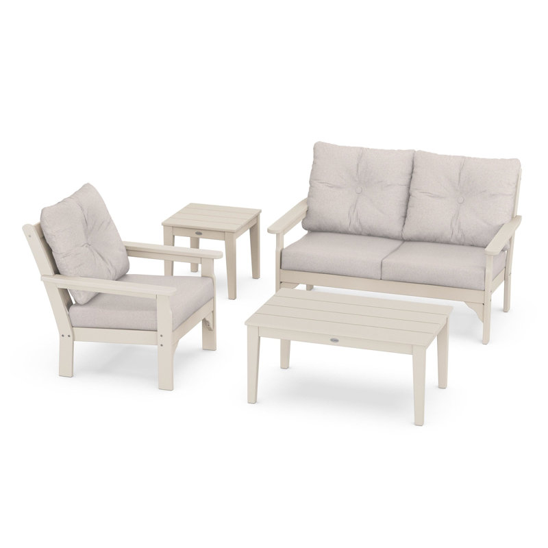 Vineyard 4-Piece Deep Seating Set, Dune Burlap, Sand