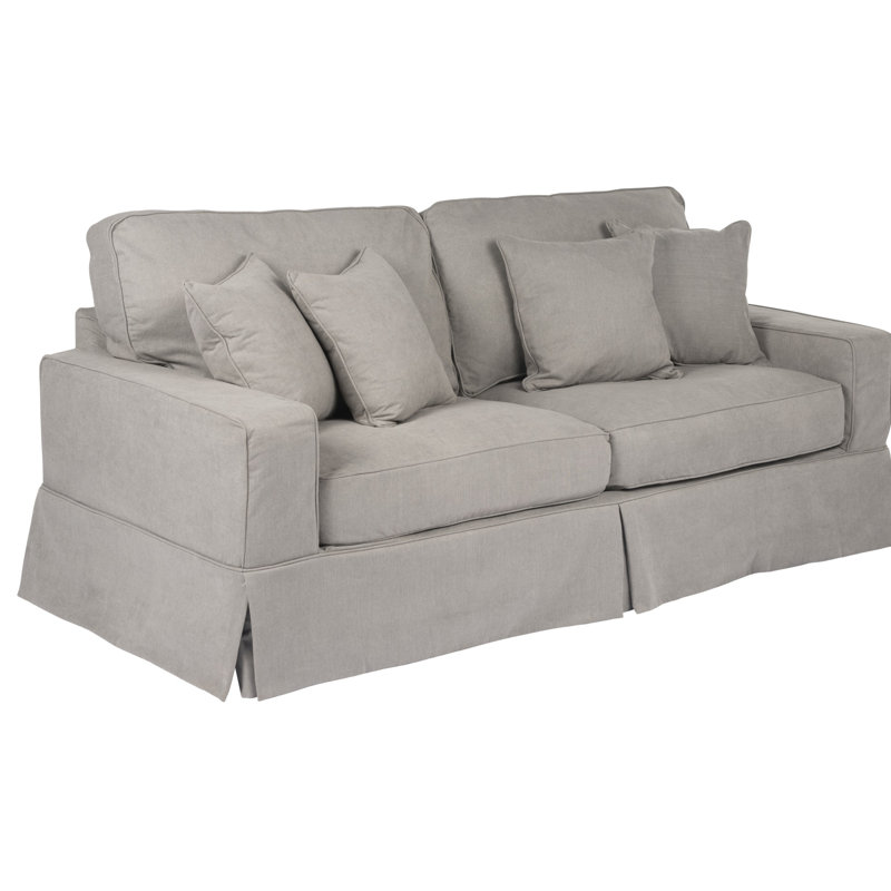 88'' Slipcovered Sofa, Gray