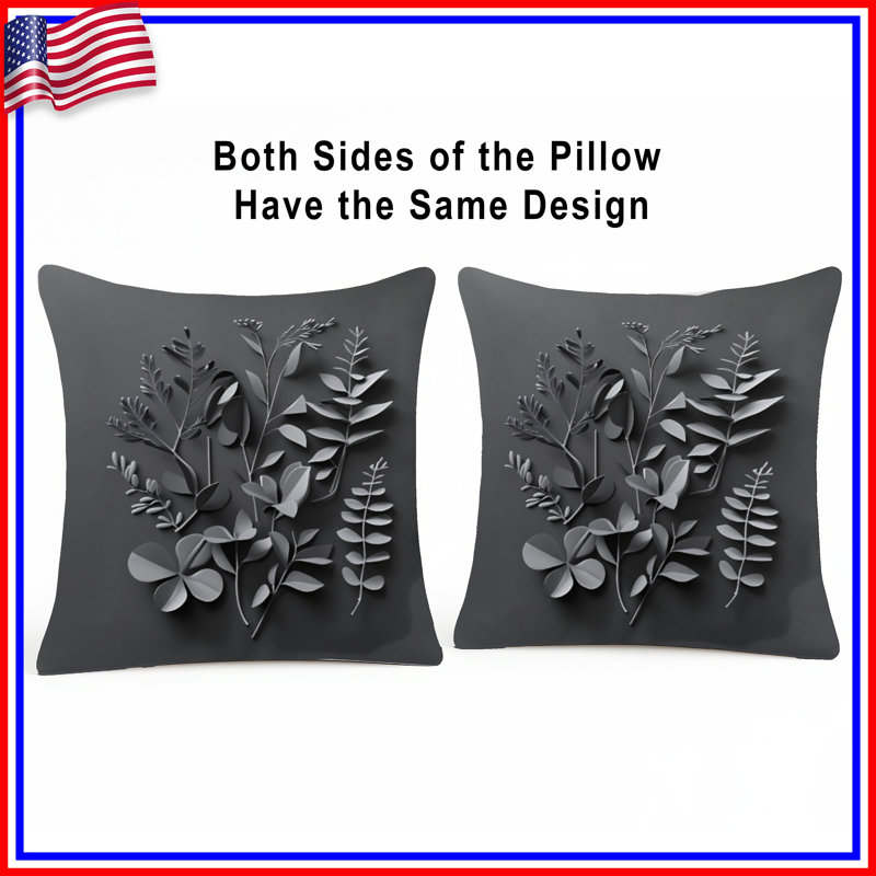 Coussin Leaves, coussins double face nature, 26 x 26 pouces
