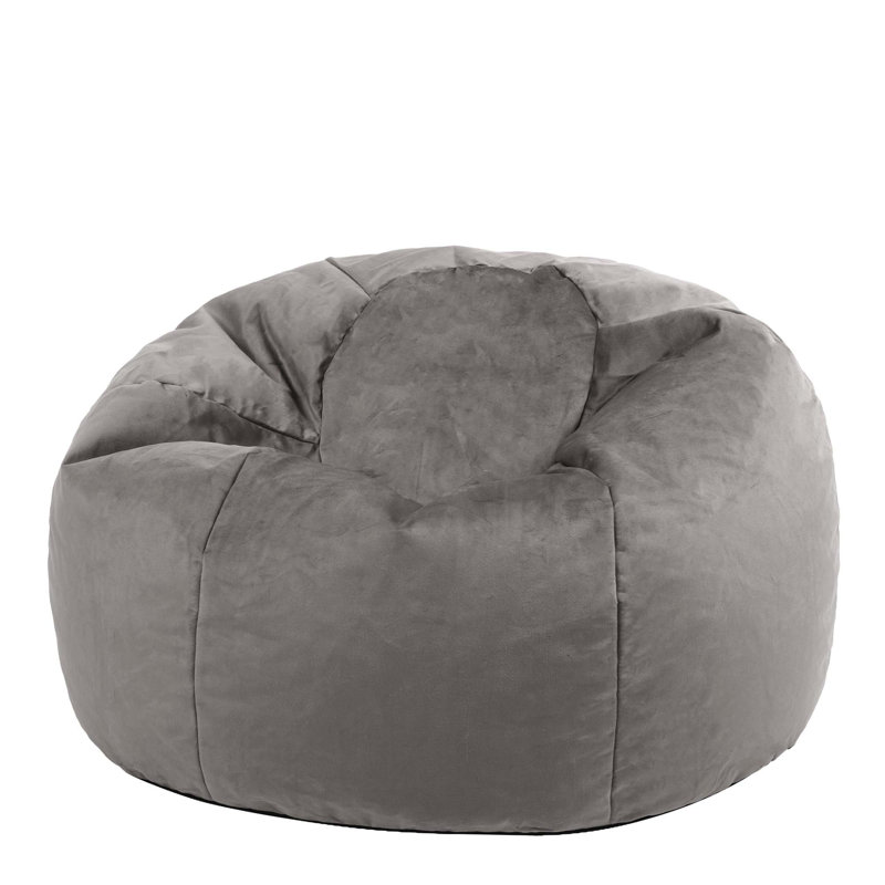 Kingston Velvet Classic Bean Bag, Charcoal Grey
