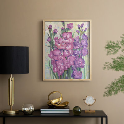 Gladiolas Blooming I Framed Print - Solid Wood