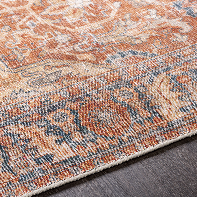 Tapis oriental orange brûlé Heyward, Tapis de couloir 2 pi 7 po x 7 pi 10 po