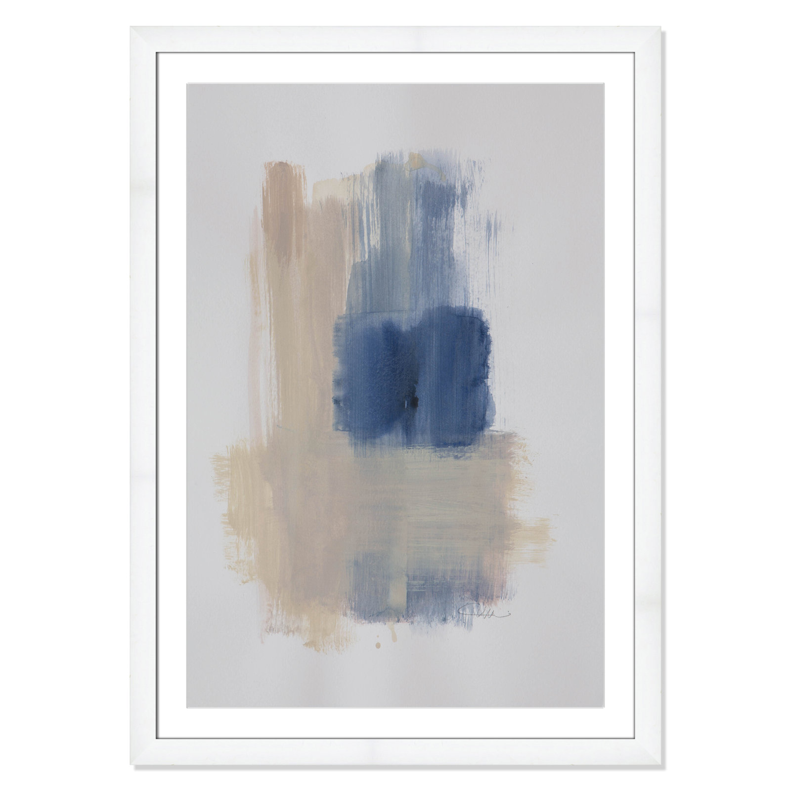 Powder Room Wash III by Casa Fine Arts, White Cube Frame Matted, 43" H x 31" W x 1.25" D  