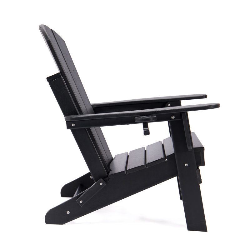 Chaise Adirondack pliante d'extérieur Défino, Noir