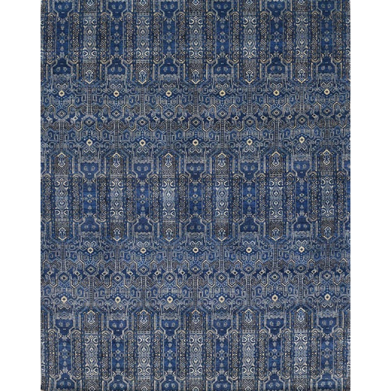 Transitional One-of-a-Kind Rectangle 9' x 12' Rectangle Wool Area Rug in Blue