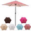 Parasol d'extérieur 9 pi avec rayures rouges - imperméable, décoloration, fabrication en acier élégante, inclinaison à bouton-poussoir-121453883